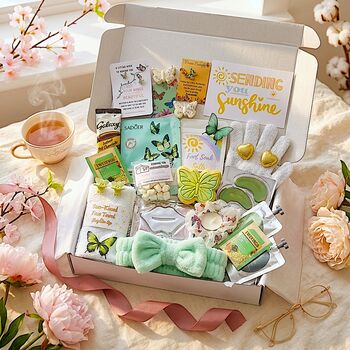 Happy Summer Birthday Sunshine Hug In A Box Spa Gift Pamper Hamper, 2 of 12