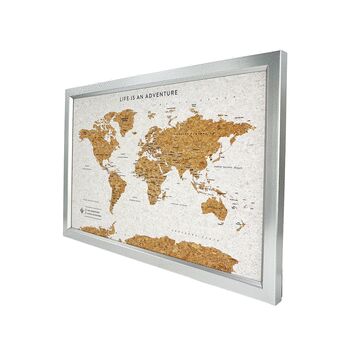 Travel Gifts World Map Cork Board With Pins, 11 of 11