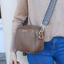 Personalised Grained Leather Crossbody Bag With Strap, thumbnail 5 of 12