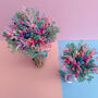 Bright Pastel Dried Flower Bouquet With Pink, Purple And Blue, thumbnail 2 of 7