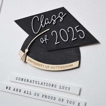 Personalised Wooden Graduation Cap Print – Class Of, 2 of 4