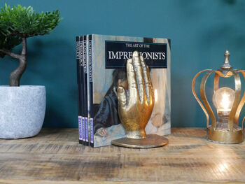 Set Of Gold Hand Bookends – Book Ends Novelty Library Ornament, 4 of 4