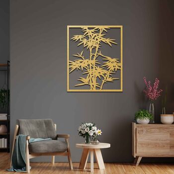 Bamboo Tree Wooden Wall Art Large Home Decor, 7 of 9