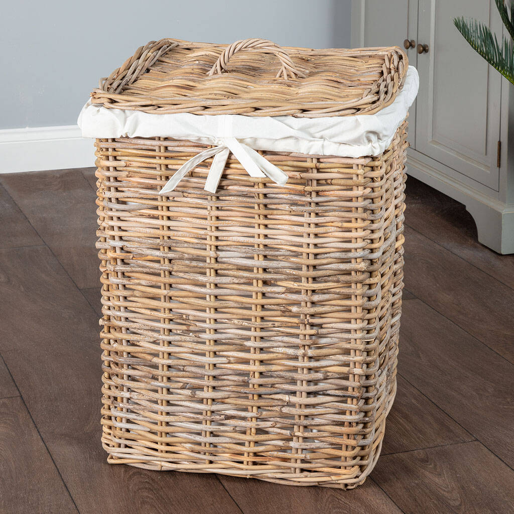 Natural Wicker Laundry Hamper Basket