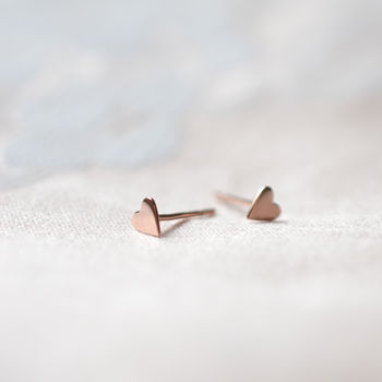 Simple Love Heart Stud Earrings, 3 of 9