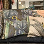 Monkey Sitting In Irises Velvet Cushion, thumbnail 5 of 8