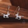 Unicorn Drop Hook Earrings In Sterling Silver, thumbnail 6 of 10