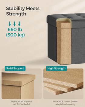 Foldable Ottoman Footrest With Storage Cube, 4 of 9