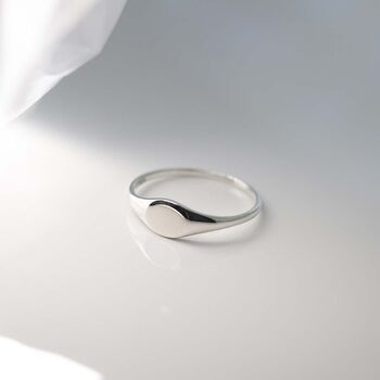Sterling Silver Oval Pinky Signet Ring, 5 of 9