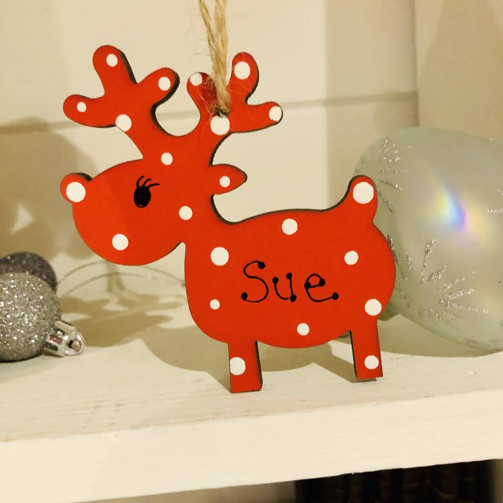 Personalised Rudolph Reindeer Christmas Tree Decoration