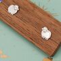 Fluffy Sheep Stud Earrings In Sterling Silver, thumbnail 5 of 11