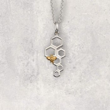 Honeycomb Necklace In Sterling Silver, 2 of 12