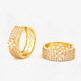 Kinmokusei 18 K Gold Plated Floral Cz Pave Hoops, thumbnail 1 of 6