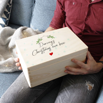 Personalised Christmas Eve Wooden Keepsake Box, 2 of 10