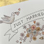 Just Married Vintage Style Wedding Card, thumbnail 4 of 4