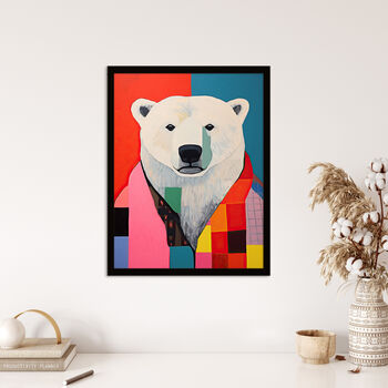 Precious Polar Bear Fun Bright Colourful Wall Art Print, 4 of 6
