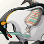 Penguin Brushing Teeth, Funny Toilet Art, thumbnail 4 of 8