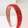 Red Sun Headband With A Pink Satin Drawstring Bag // Ages Six To Adult, thumbnail 2 of 6