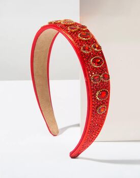 Red Sun Headband With A Pink Satin Drawstring Bag // Ages Six To Adult, 2 of 6