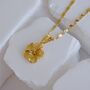 Hawaiian Necklace 18 K Gold Plumeria Flower Charm, thumbnail 3 of 5