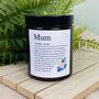 Personalised Mothers Day Mum Definition Amber Candle, thumbnail 1 of 5