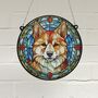 Shiba Inu Stained Glass Effect Suncatcher, thumbnail 1 of 6