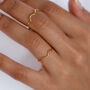 Gold Plated Ripple Wave Ring Non Tarnish, thumbnail 1 of 9
