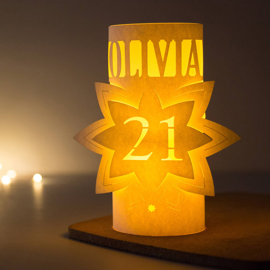 21st Personalised Birthday Star Lantern Centrepiece, 1 of 9