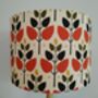 Tree Leaf Lampshade Retro Leaves Pattern Terracotta Orange Cotton Handmade Fabric Drum Table Floor Or Ceiling Pendant Lamp Shade, thumbnail 3 of 7