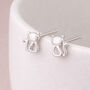 Sterling Silver Sitting Cat Stud Earrings – 8mm, thumbnail 1 of 9