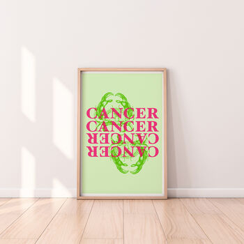 Cancer Typography Zodiac Print, 2 of 6