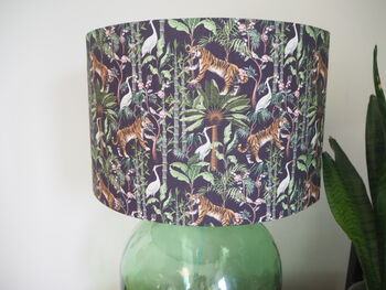 Jungle Print Lampshade With Cranes And Tigers, 10 of 10
