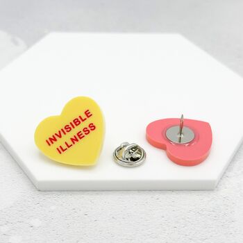 Invisible Illness Heart Pin Badge, 4 of 9