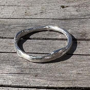 Single Band Silver Willow Ring, 3 of 7
