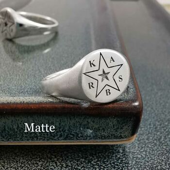 Personalised Star Initials Signet Ring, 3 of 7