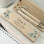 Personalised Botanical Wooden Pen And Pencil Set, thumbnail 1 of 3
