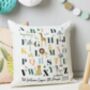 Personalised Safari Animals Alphabet Cushion Cover, thumbnail 3 of 4