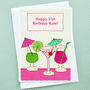 'Cocktails' Personalised Birthday Card, thumbnail 1 of 4