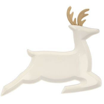X Christmas Reindeer Porcelain Serving Platters Set, 4 of 4