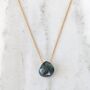 Emerald Teardrop May Birthstone Necklace, Gold, thumbnail 2 of 8