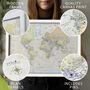 Framed Push Pin Classic World Map – Travel Tracker Canvas Pinboard, thumbnail 2 of 12