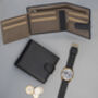 Personalised Mens Black And Brown Leather Wallet Rfid, thumbnail 7 of 8