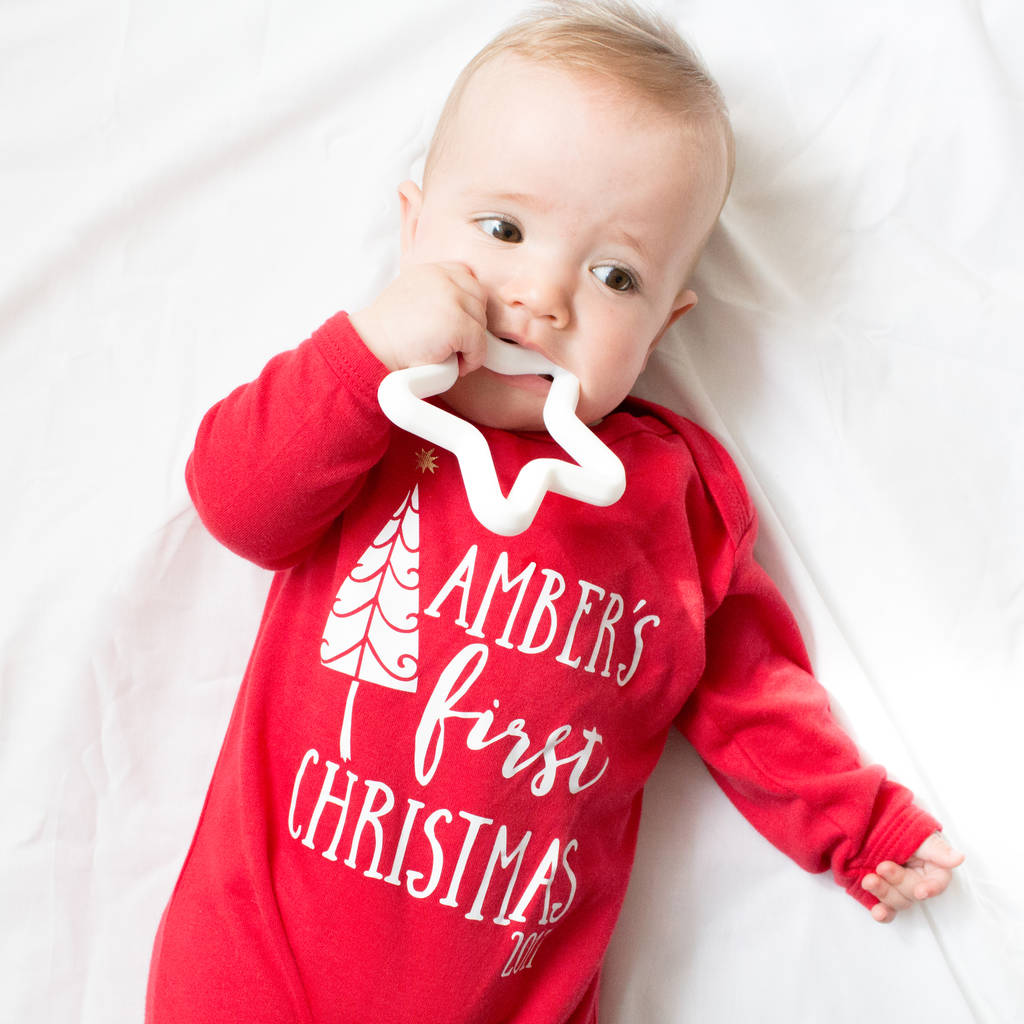 Personalised Baby's 'First Christmas' Babygrow, 1 of 5