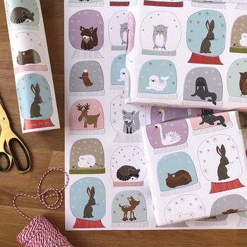 Snowglobe Animals Christmas Wrapping Paper, 9 of 12