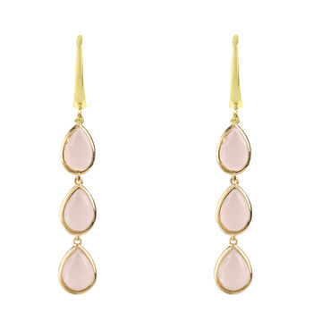 Sorrento Triple Drop Earring Gold Plated Silver, 9 of 11
