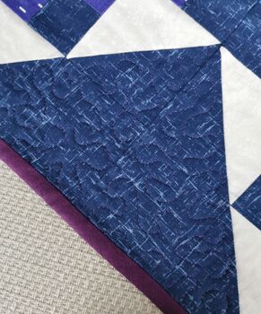 Handmade Patchwork Lap Quilt/Throw, Blues And Purples, 6 of 11
