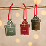 Personalised Leather Christmas Present Photo Bauble, thumbnail 2 of 3