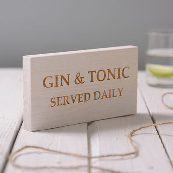 Personalised Gin And Tonic Wooden Sign, 3 of 5