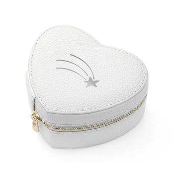 Customisable Shooting Star White Heart Jewellery Case, 9 of 10