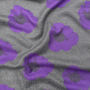 Purple Poppy Flower Multi Emblem Grey Winter Scarf, thumbnail 2 of 2